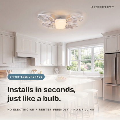 Le AetherFlow™ – Plafonnier ventilateur LED 2-en-1